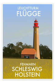 Wandbild Leuchtturm Flügge, Schleswig Holstein, Deutschland - Roger O’Reilly