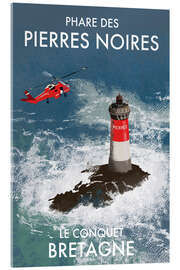 Akrylbillede Black Stones Lighthouse, Brittany, France - Roger O’Reilly