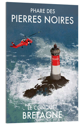 Gallery print Black Stones Lighthouse, Brittany, France