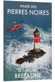 Magnettafel Leuchtturm Black Stones, Bretagne, Frankreich