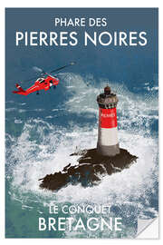 Wandsticker Leuchtturm Black Stones, Bretagne, Frankreich