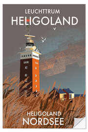 Wandsticker Leuchtturm Heligoland, Nordsee, Deutschland