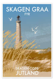 Wandbild Skagen Gray Leuchtturm, Jütland, Dänemark - Roger O’Reilly