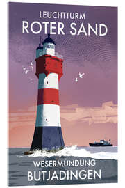 Akrylbillede Roter Sand Lighthouse, North Sea, Germany - Roger O’Reilly