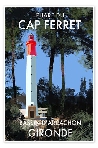 Poster Cap Ferret Lighthouse, Gironde, France
