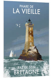 Hartschaumbild Alter Leuchtturm, Raz de Sein, Bretagne, Frankreich