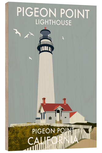 Holzbild Pigeon Point Lighthouse, California, USA