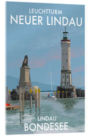 Acrylglasbild Leuchtturm Neuer Lindau, Bondesee, Deutschland - Roger O’Reilly
