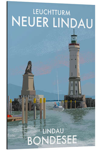 Cuadro de aluminio Neuer Lindau Lighthouse, Bondesee, Germany