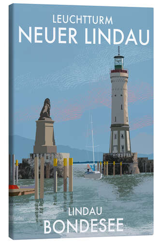 Lienzo Neuer Lindau Lighthouse, Bondesee, Germany