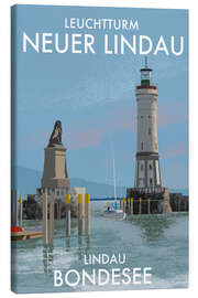 Lienzo Neuer Lindau Lighthouse, Bondesee, Germany - Roger O’Reilly