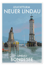 Wandbild Leuchtturm Neuer Lindau, Bondesee, Deutschland - Roger O’Reilly