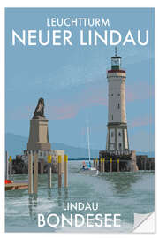 Wandsticker Leuchtturm Neuer Lindau, Bondesee, Deutschland