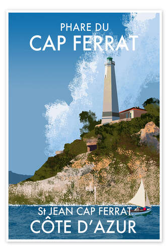 Póster Cap Ferrat Lighthouse, St Jean, French Riviera