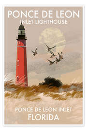 Wandbild Leuchtturm von Ponce De Leon, Florida - Roger O’Reilly