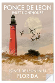 Wandsticker Leuchtturm von Ponce De Leon, Florida - Roger O’Reilly
