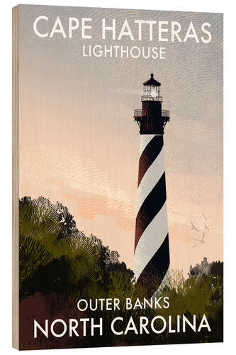 Tableau en bois Cape Hatteras Lighthouse, North Carolina, USA