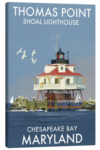 Lienzo Thomas Point Lighthouse, Chesapeake Bay, Maryland