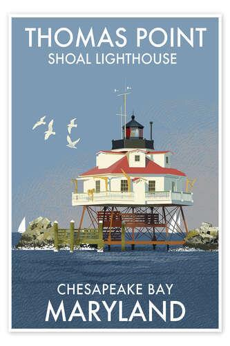 Póster Thomas Point Lighthouse, Chesapeake Bay, Maryland