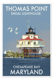 Wall print Thomas Point Lighthouse, Chesapeake Bay, Maryland - Roger O’Reilly