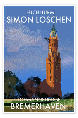 Plakat Simon Loschen Lighthouse, Bremerhaven, Germany
