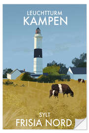 Wandsticker Leuchtturm Kampen, Sylt, Nordfriesland