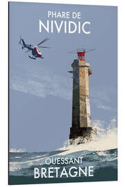 Magnettafel Phare de Nividic, Ouessant, Bretagne, Frankreich