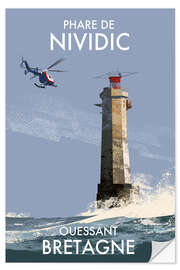 Wandsticker Phare de Nividic, Ouessant, Bretagne, Frankreich - Roger O’Reilly