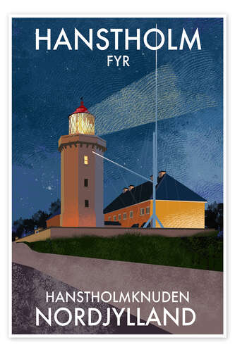 Póster Handstholm Lighthouse, North Jutland, Denmark