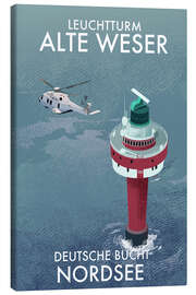 Lienzo Alte Weser Lighthouse, German Bight, North Sea, Germany - Roger O’Reilly