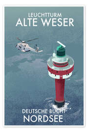 Veggbilde Alte Weser Lighthouse, German Bight, North Sea, Germany - Roger O’Reilly