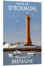 Hartschaumbild Leuchtturm Eckmühl, Penmarc'h, Bretagne, Frankreich
