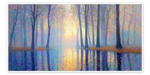 Póster Misty magic forest