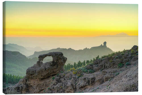 Stampa su tela View of Pico de las Nieves on Gran Canaria