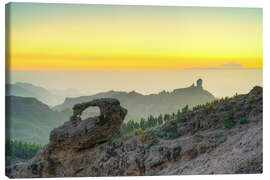 Stampa su tela View of Pico de las Nieves on Gran Canaria - Michael Valjak