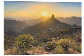 Acrylic print Roque Bentayga on Gran Canaria - Michael Valjak