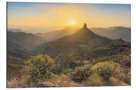 Aluminium print Roque Bentayga on Gran Canaria - Michael Valjak
