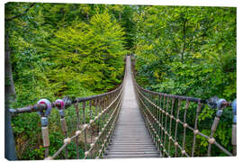 Lienzo Wooden suspension bridge leads through a beech forest I - Jan Wehnert