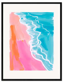 Gerahmter Kunstdruck Sonnenuntergang am Strand