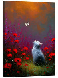 Stampa su tela The white butterfly - DejaReve