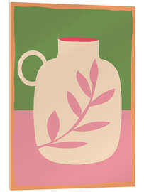 Acrylglasbild Vase mit rosa Blatt - ThingDesign