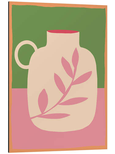 Obraz na aluminium Vase with Pink Leaf
