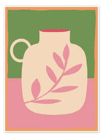 Obraz Vase with Pink Leaf - ThingDesign