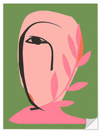 Wandsticker Abstraktes botanisches Gesicht