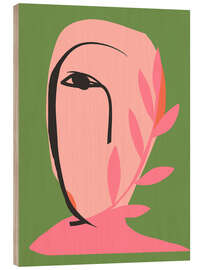 Holzbild Abstraktes botanisches Gesicht