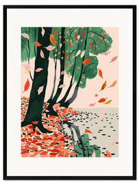 Gerahmter Kunstdruck Herbstlaub