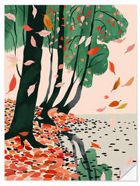 Selvklæbende plakat Autumn Leaves
