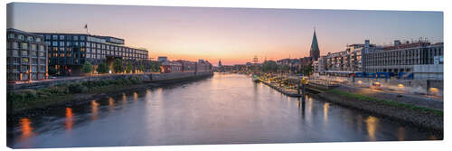 Canvas print Bremen skyline at sunset