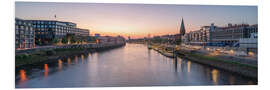 Hartschaumbild Bremen Skyline bei Sonnenuntergang