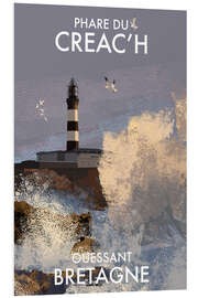 Hartschaumbild Creac'h Leuchtturm, Bretagne, Frankreich